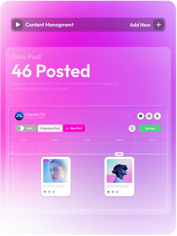 Automated content and posting illustration