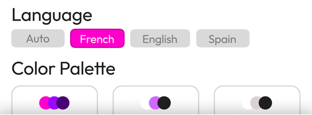 User profile customization interface
